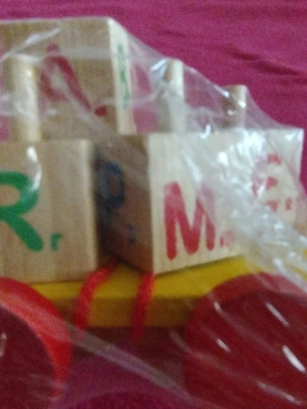 Wooden Peg and Block Sorting Toy - Natural Wood and Yellow